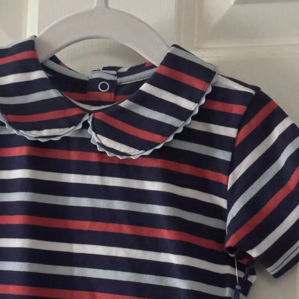 New Classic Prep Kids Girls Izzy Bodysuit East Beach Stripe Size 6-9 months